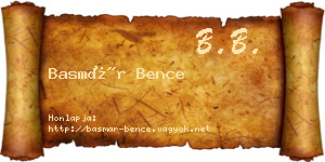 Basmár Bence névjegykártya
